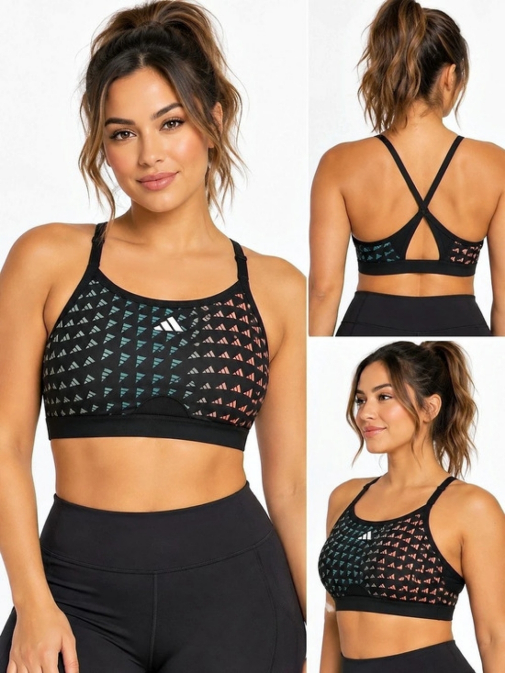 Adidas Powerreact Training Medium-Support Allover Print Bra Allover Print Sports